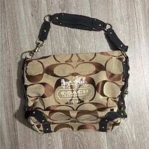 Coach Brown and Tan Shoulder Bag